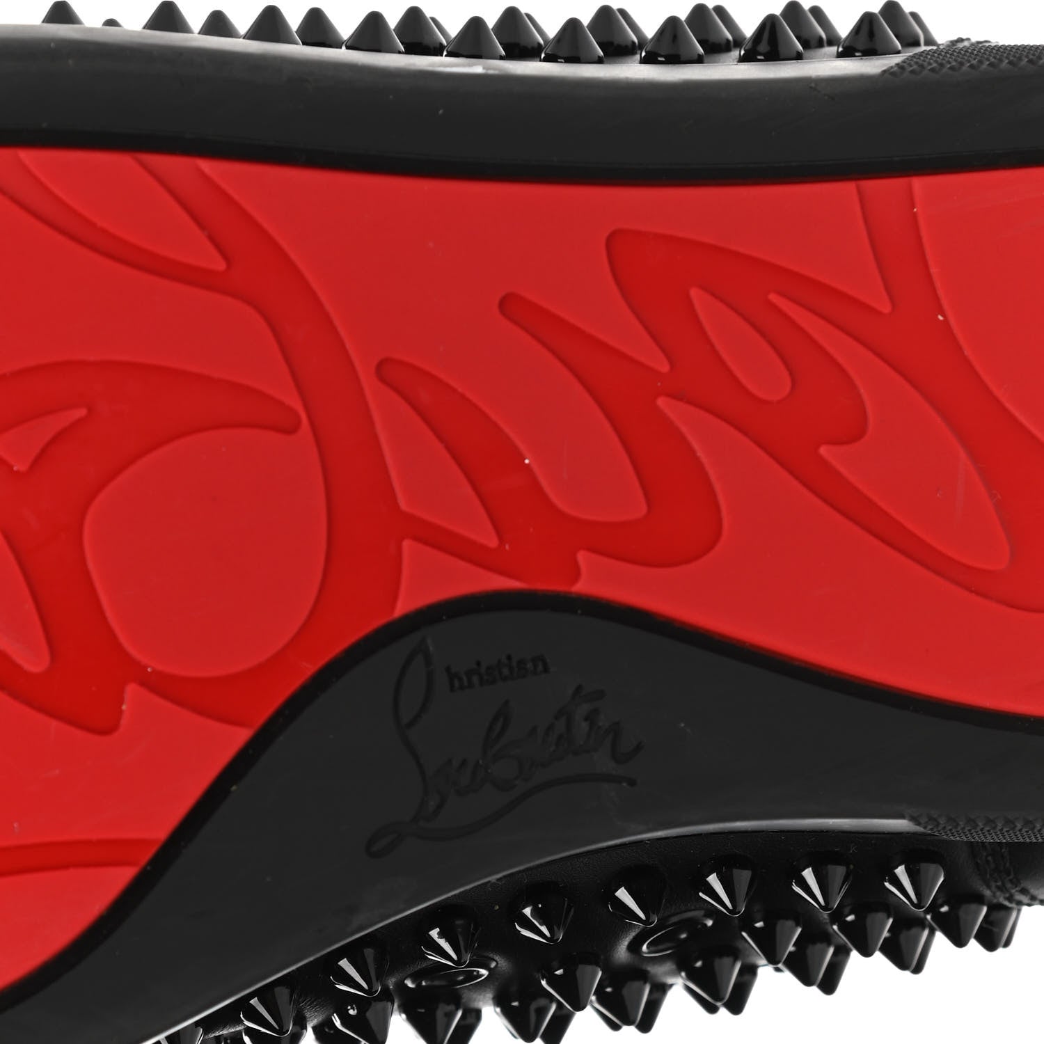 Christian Louboutin Calfskin Mens Louis Spikes Flat Sneakers 41.5 Black 6 of 8