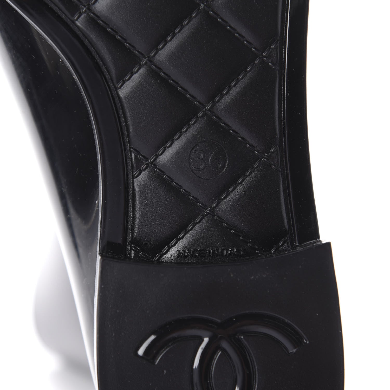 Chanel Rubber Rain Boots 36 Black 5 of 7