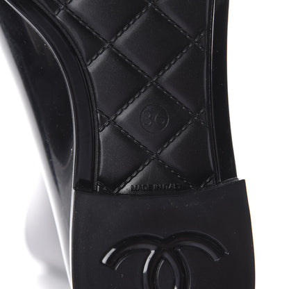 Chanel Rubber Rain Boots 36 Black 5 of 7