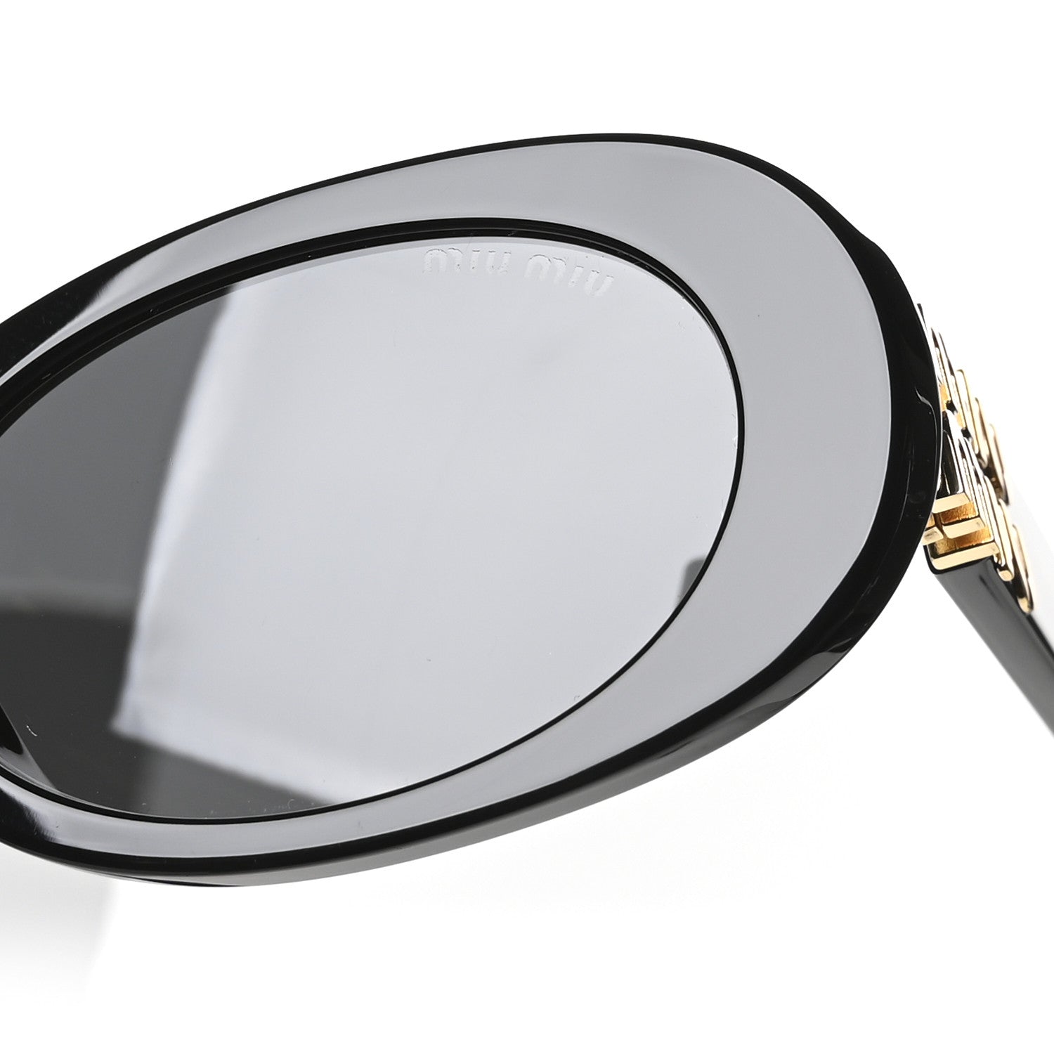 Miu Miu Acetate Oval Sunglasses SMU 06Z Black 7 of 8