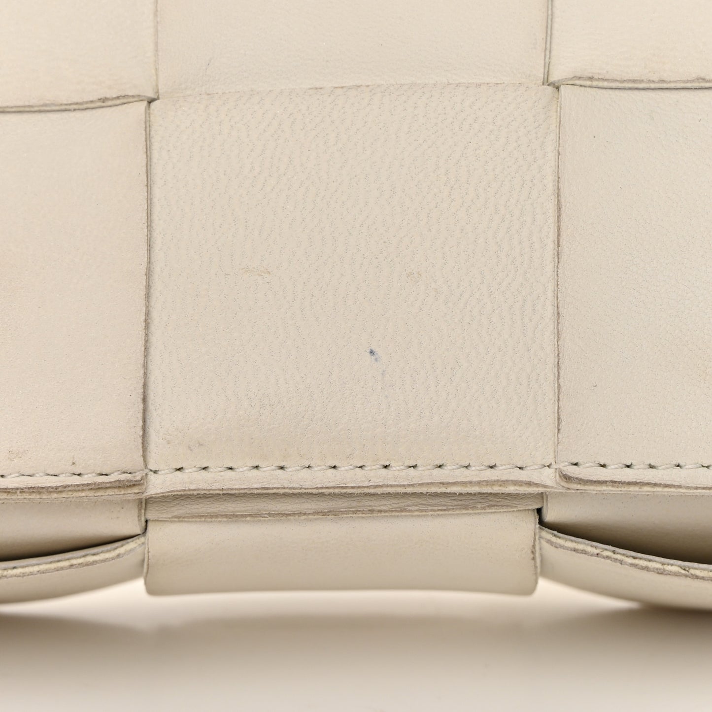 Lambskin Maxi Intrecciato Cassette Crossbody Bag White