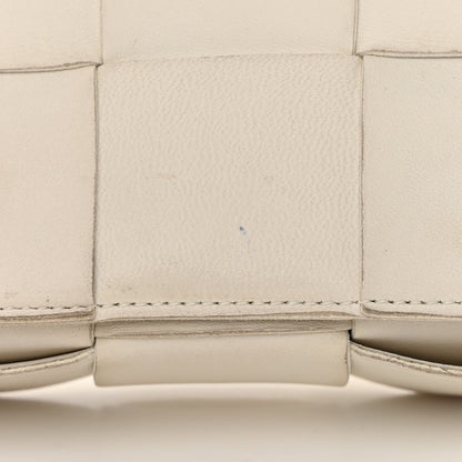 Bottega Veneta Lambskin Maxi Intrecciato Cassette Crossbody Bag White 14 of 16