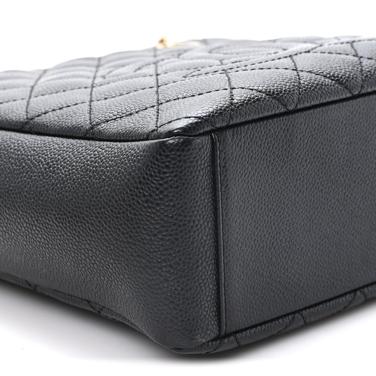 Caviar Quilted Petit Shopping Tote PST Black
