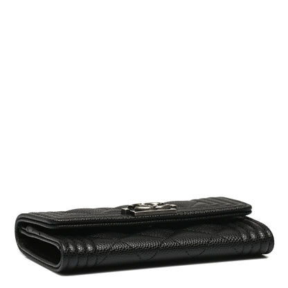 Chanel Caviar Quilted Boy Flap Card Holder Black 4 of 10