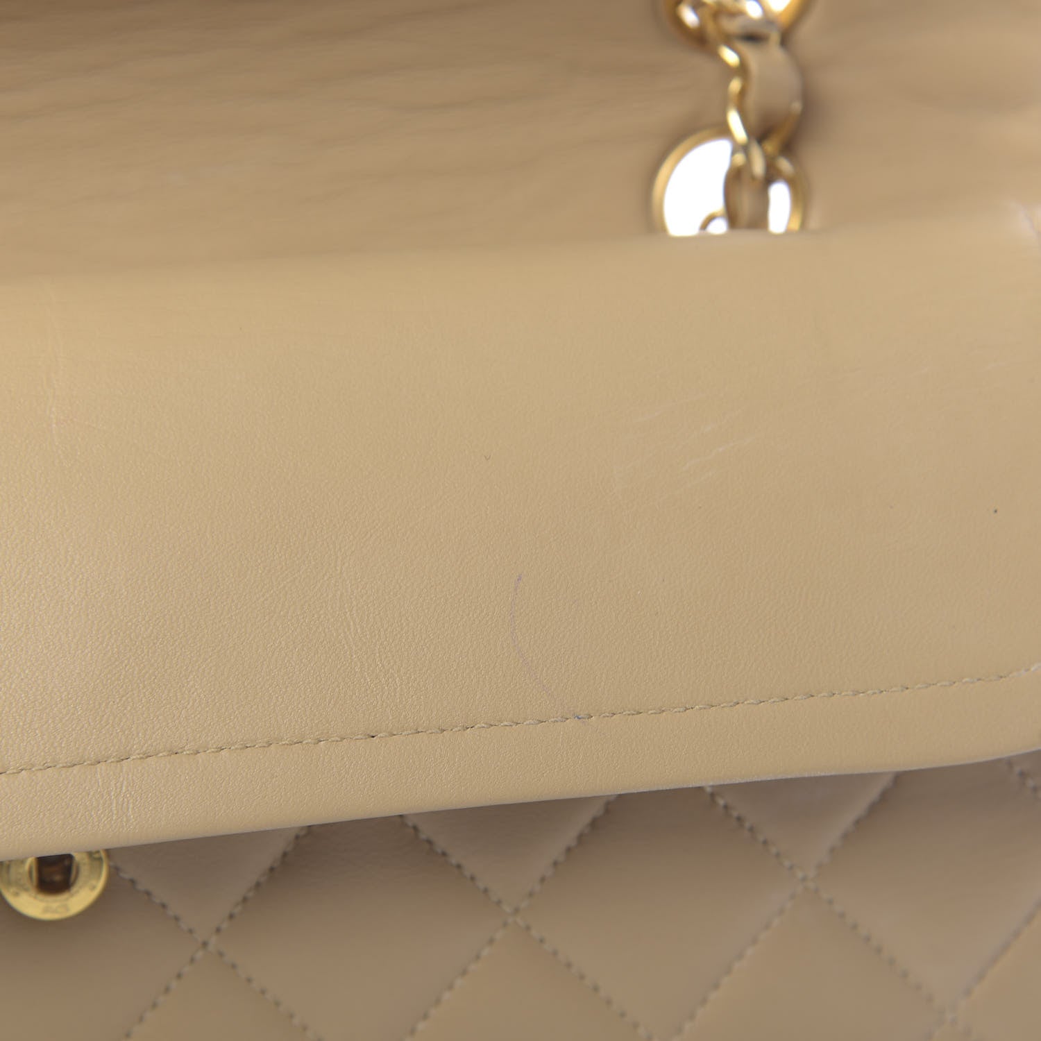 Chanel Lambskin Quilted Medium Double Flap Beige 18 of 18