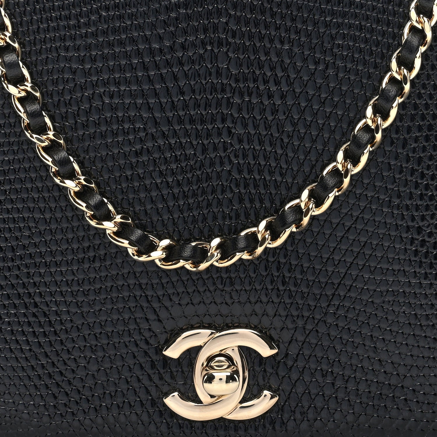 Chanel Lizard Small Single Flap Black 8 of 10