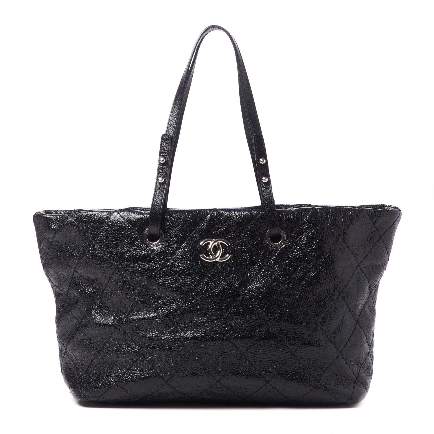 Chanel Glazed Calfskin Large On The Road Tote Black 1 of 10