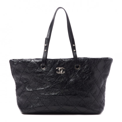Chanel Glazed Calfskin Large On The Road Tote Black 1 of 10