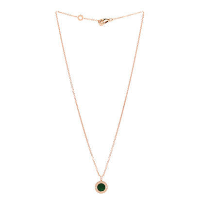 Bulgari 18K Rose Gold Diamond Green Jade BVLGARI BVLGARI Pendant Necklace 3 of 9