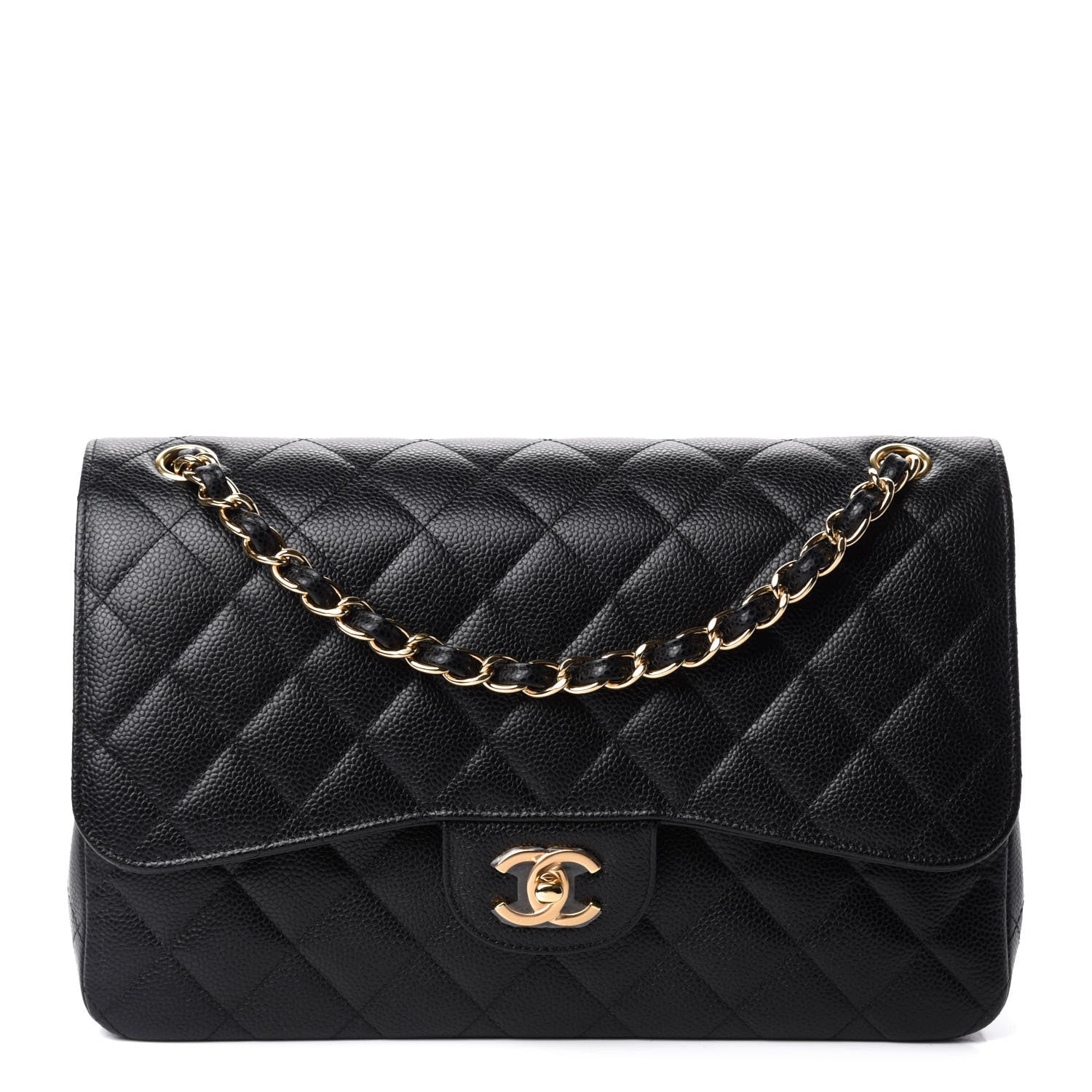 Chanel Caviar Quilted Jumbo Double Flap Black 1 of 10