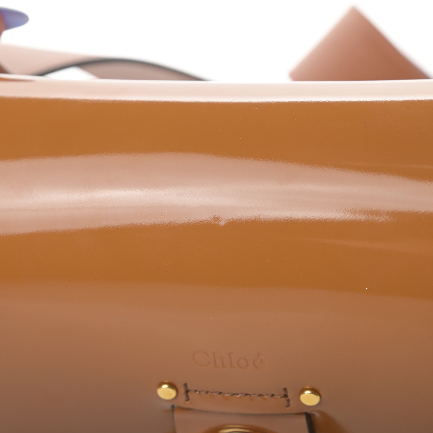 Chloe Patent Calfskin Small Tess Bag Caramel 12 of 12
