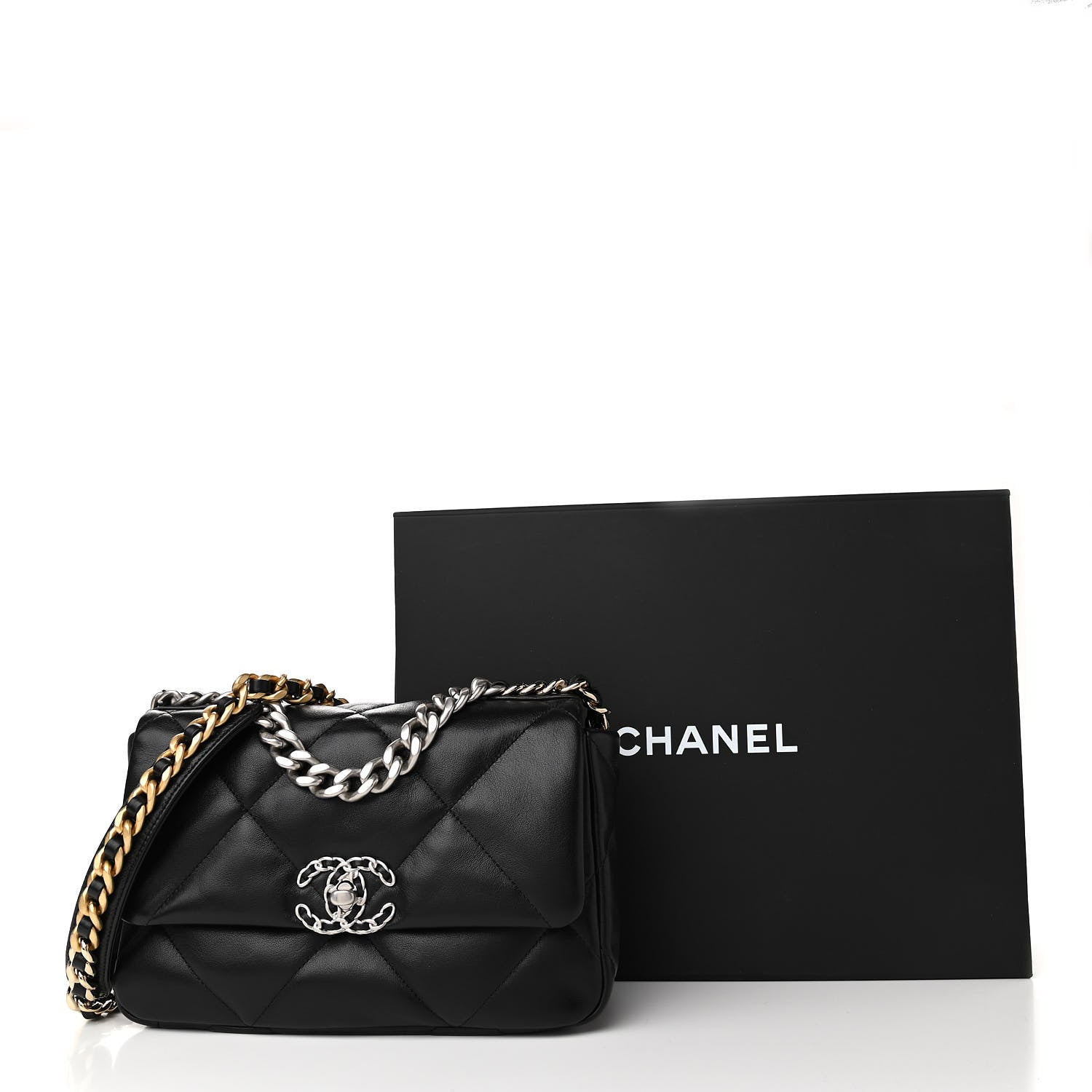 Chanel Lambskin Quilted Medium Chanel 19 Flap Black 11 of 11