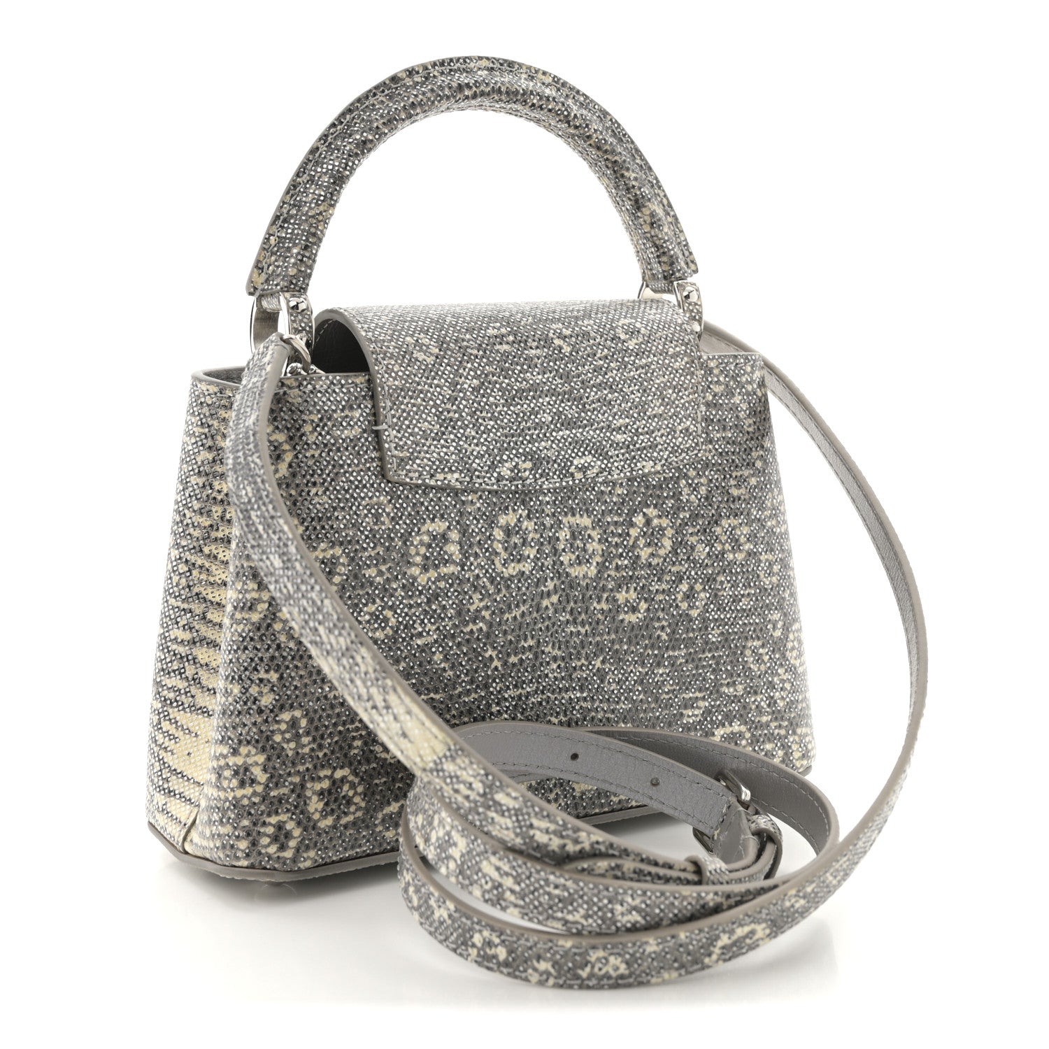 Louis Vuitton Lizard Mini Capucines Argento 3 of 10