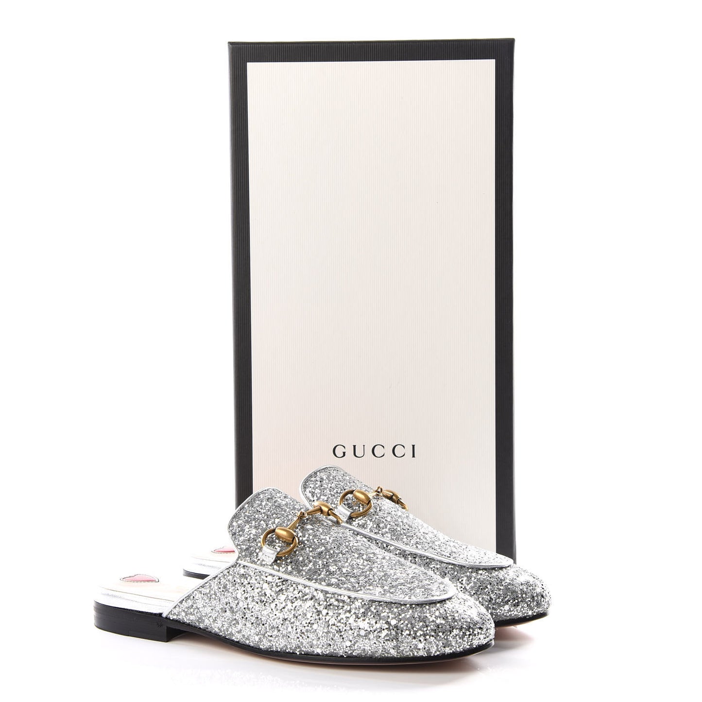 Glitter Womens Princetown Slippers 35 Silver