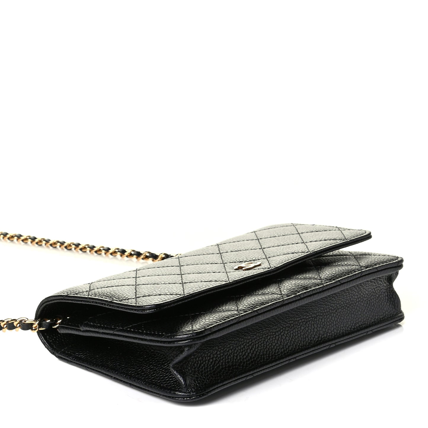 Caviar Quilted Wallet On Chain WOC Black