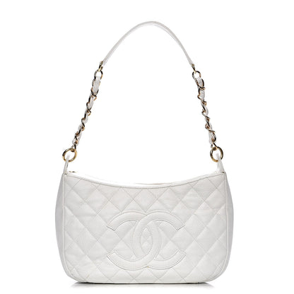 Chanel Caviar Quilted Hobo White 1 of 18