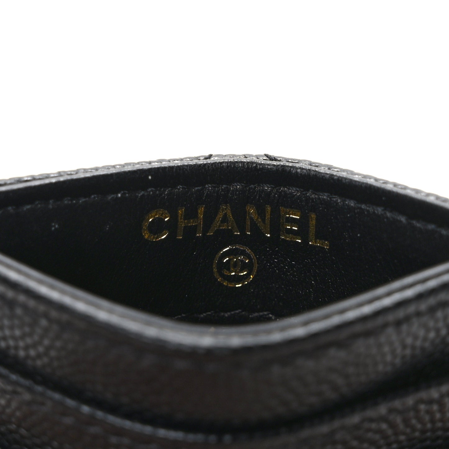 Caviar Quilted Crystal Vertical Card Holder Black