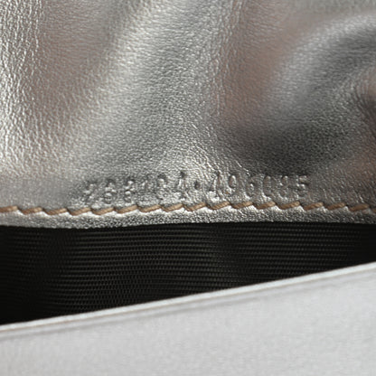 Gucci Metallic Guccissima Interlocking G Flap Card Case Silver 7 of 10