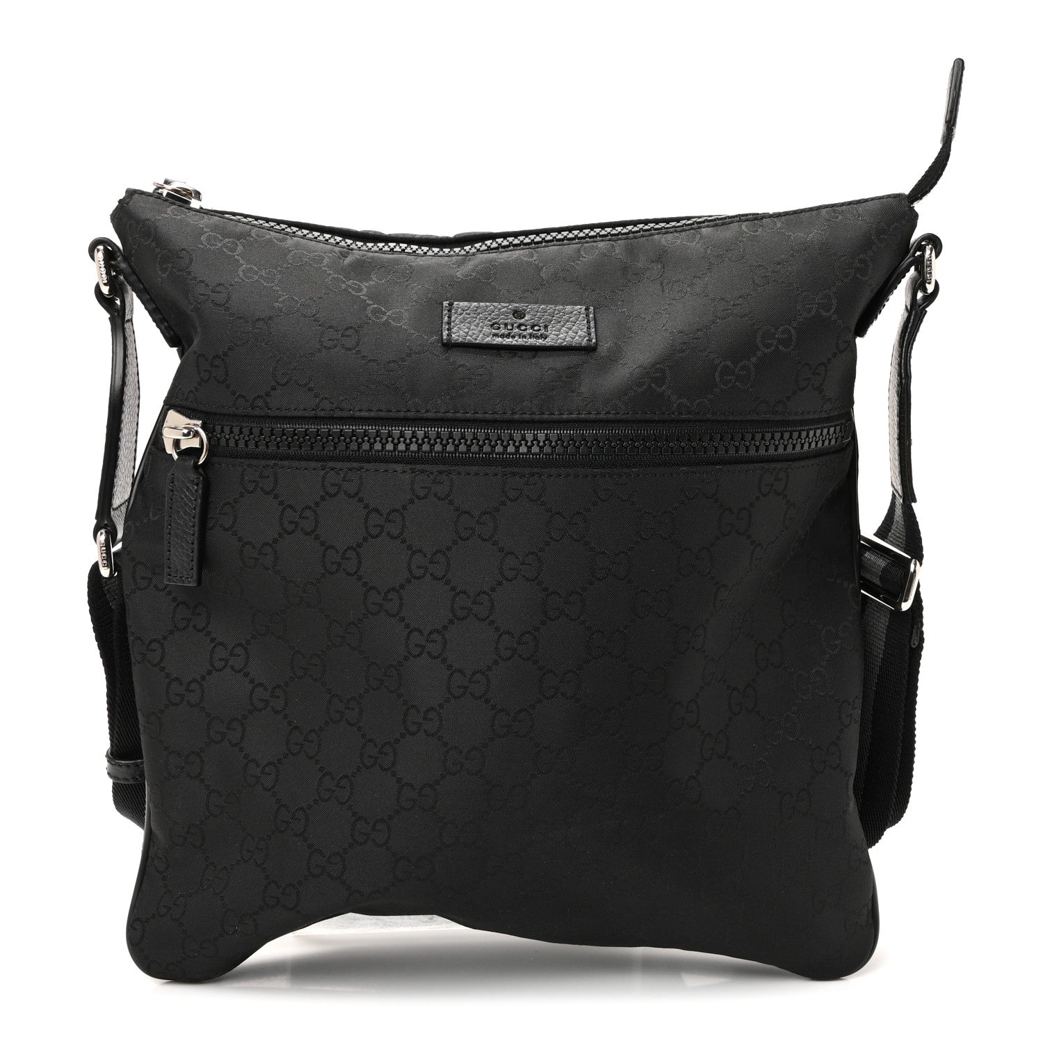 Gucci Nylon Monogram Medium Flat Messenger Bag Black 2 of 19