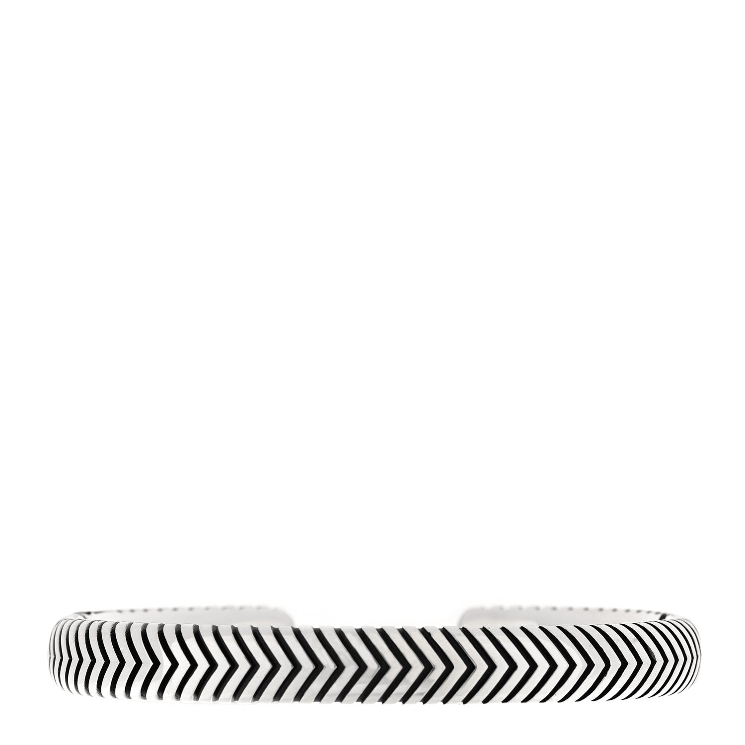 David Yurman Sterling Silver 8mm Chevron Woven Kick Cuff Bracelet 2 of 3