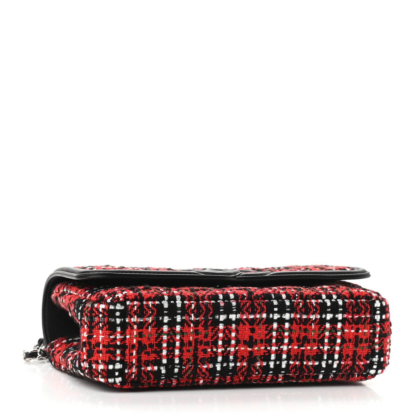 Tweed Lambskin Quilted Small CC Filigree Flap Red Black