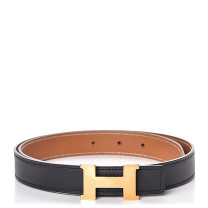 Hermes Swift Epsom 24mm H Belt 75 Black Gold 1 of 9