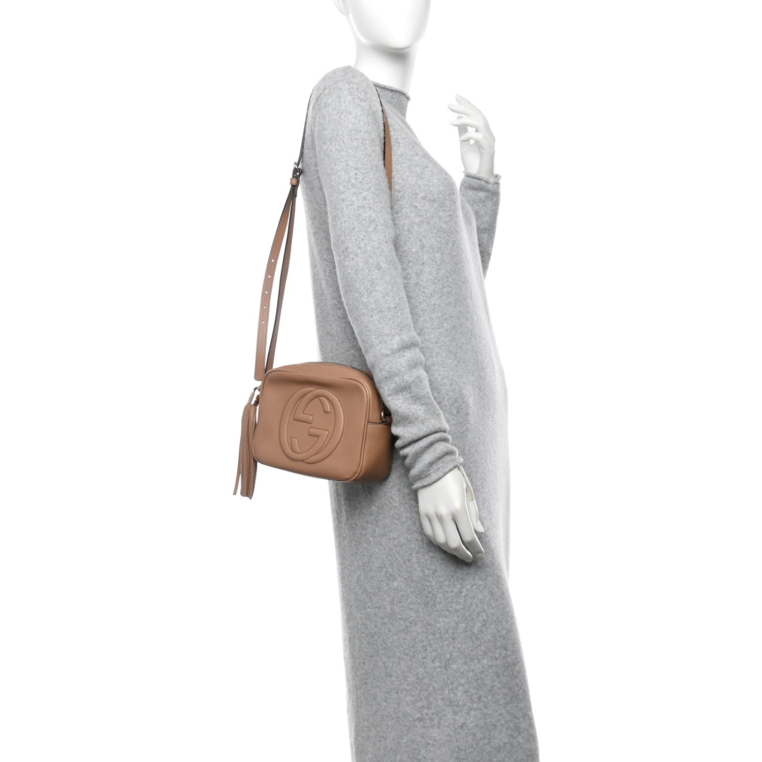 Gucci Pebbled Calfskin Small Soho Disco Bag Rose Beige 2 of 14