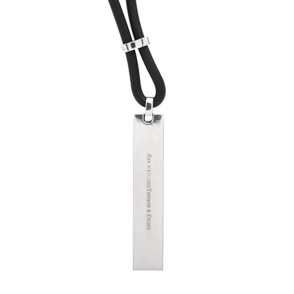 Tiffany Sterling Silver Rubber Atlas Bar Pendant Necklace 5 of 5
