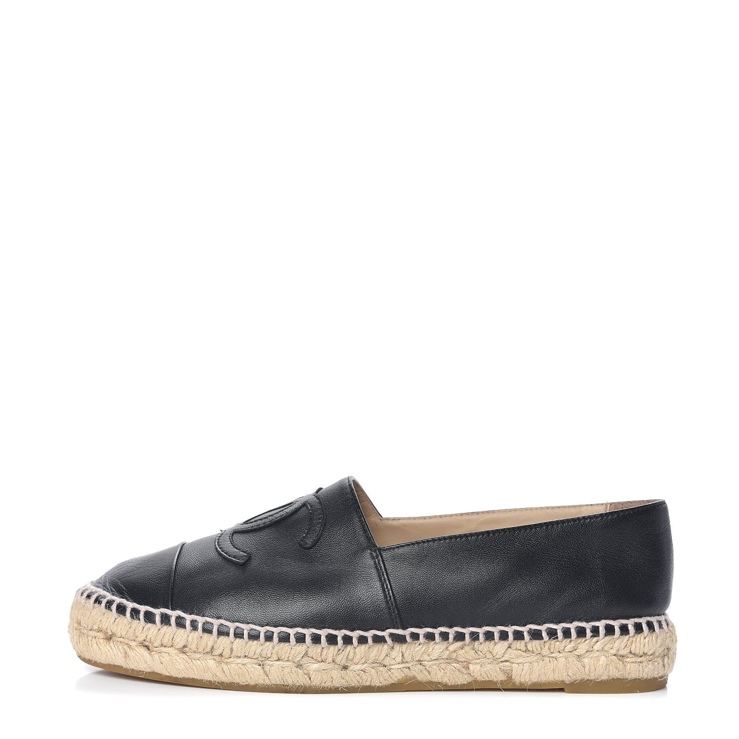 Chanel Lambskin CC Espadrilles 37 Black 1 of 14
