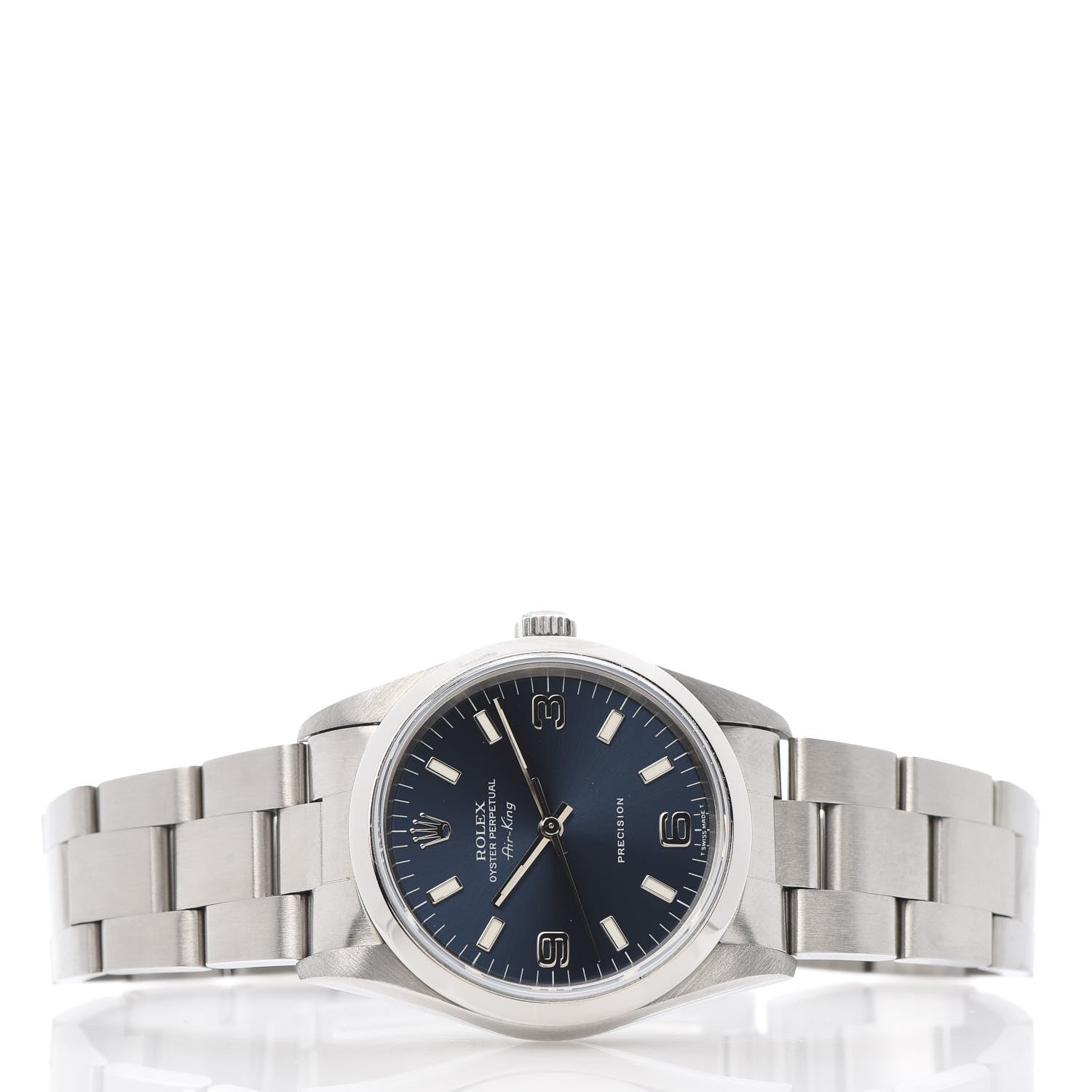 Rolex Stainless Steel 34mm Air-King Oyster Perpetual Precision Watch Blue 14000 3 of 5