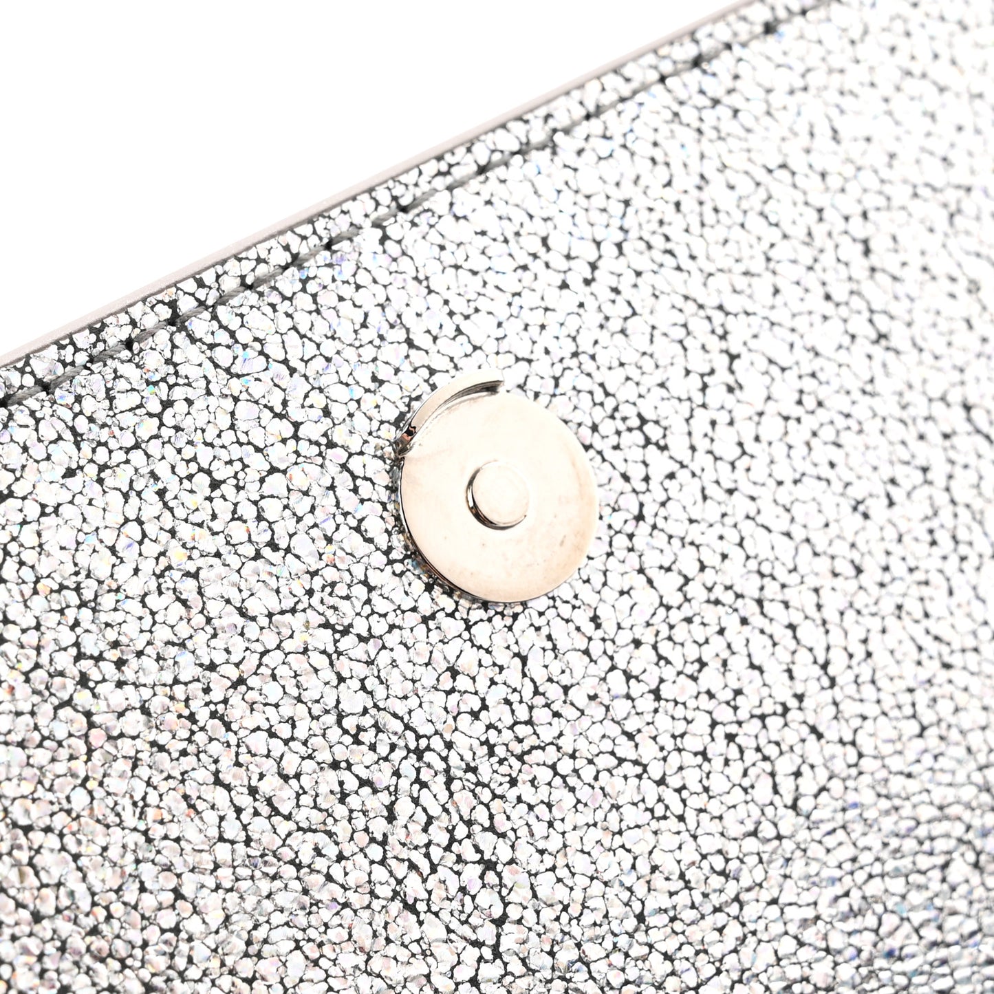 Metallic Crackled Calfskin Monogram Sunset Chain Wallet Star Light