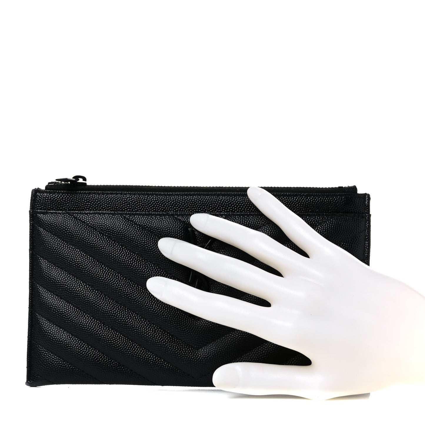 Grain De Poudre Chevron Monogram Bill Pouch Black