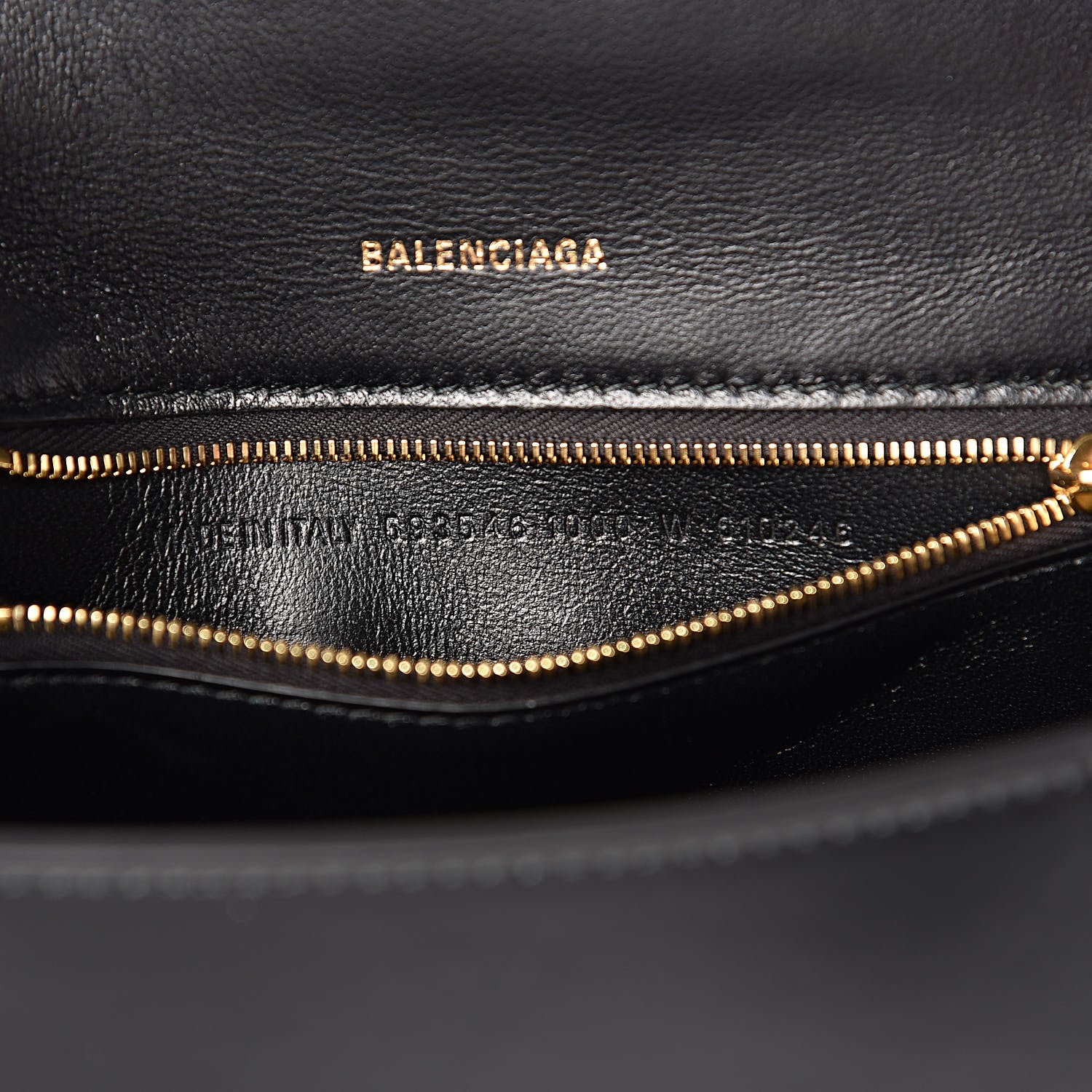 Balenciaga Shiny Box Calfskin Small Hourglass Top Handle Bag Black 7 of 10