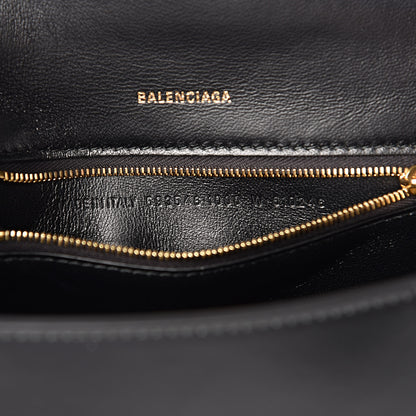 Balenciaga Shiny Box Calfskin Small Hourglass Top Handle Bag Black 7 of 10