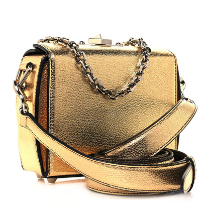 Alexander McQueen Metallic Fine Grain Goatskin Box Shoulder Bag 19 Gold 4 of 9