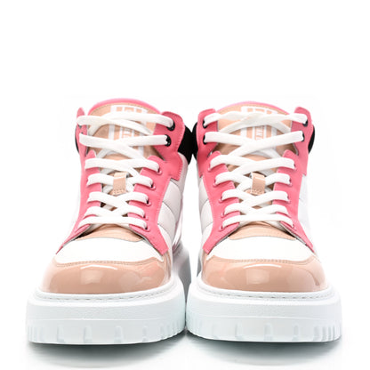 Christian Dior Nylon Calfskin Womens D-Player High Top Sneakers 40 Pink 2 of 10