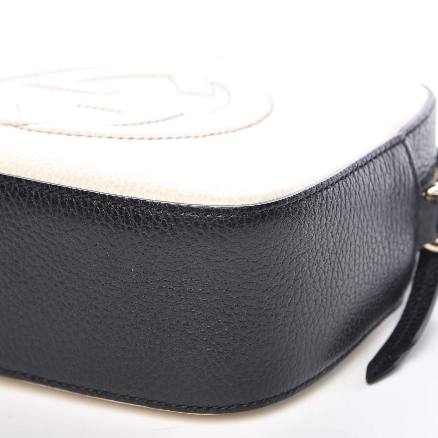 Gucci Dollar Calfskin Bi-Color Small Soho Disco Bag Mystic White Black 9 of 10