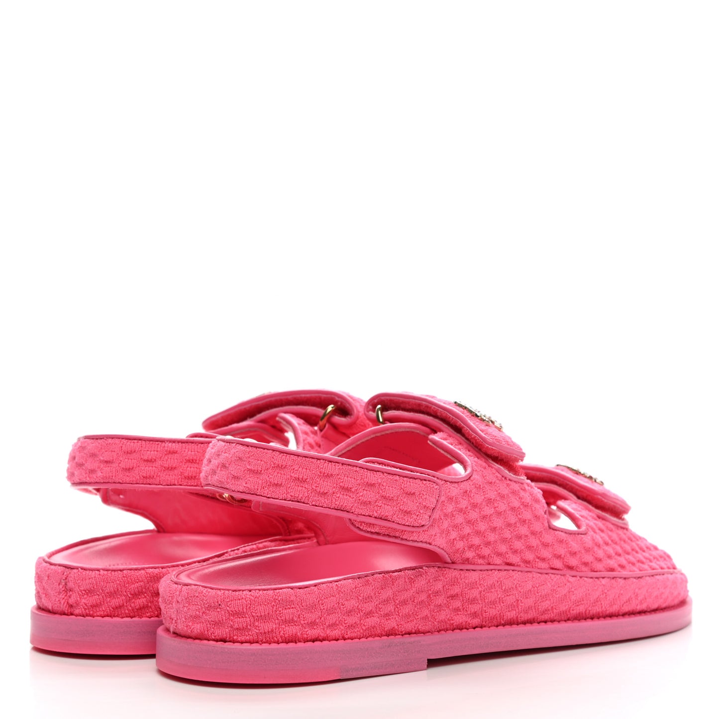 Knit Fabric Velcro Dad Sandals 40 Pink