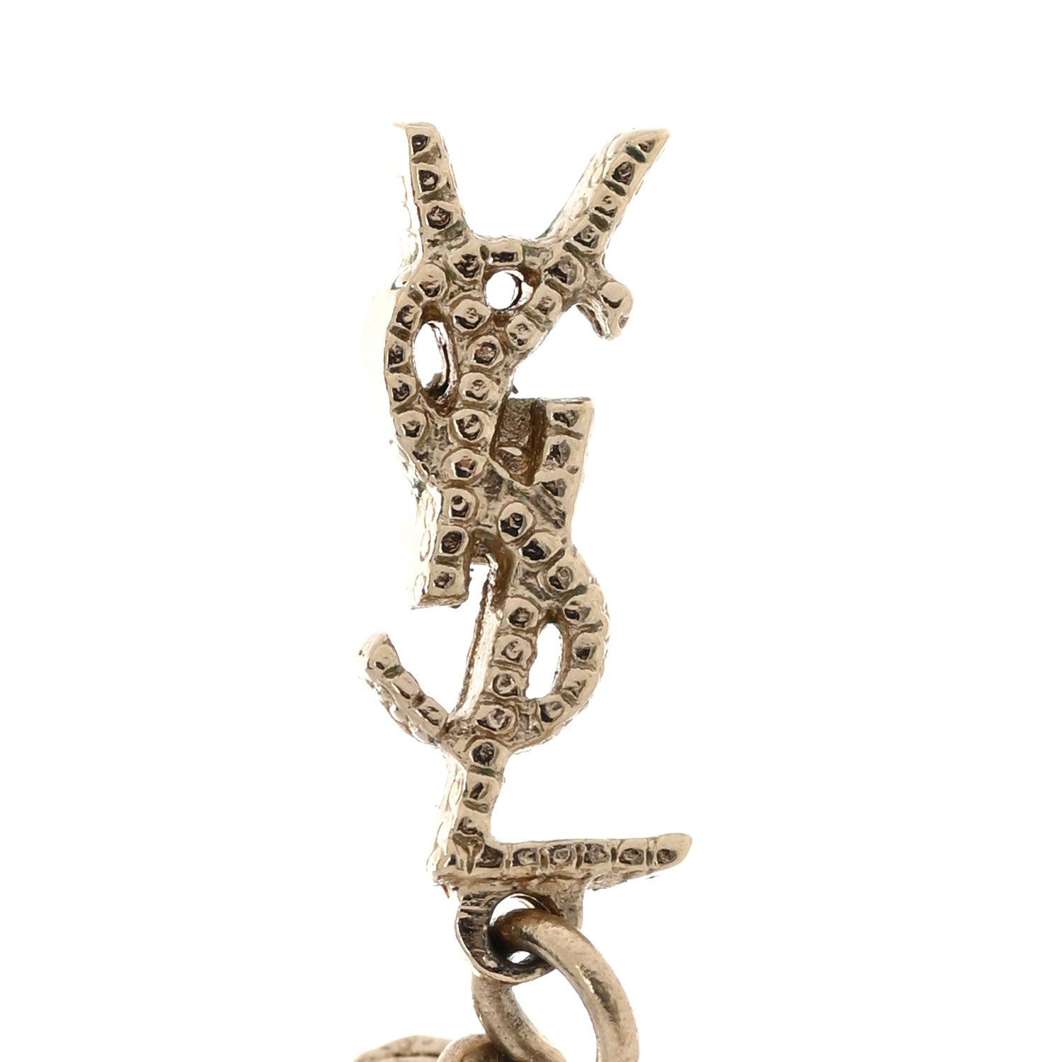 Saint Laurent Metal Monogram Loulou Tassel Earrings Gold 4 of 5