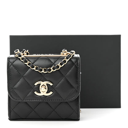 Chanel Lambskin Quilted Mini Trendy CC Chain Wallet Black 12 of 12
