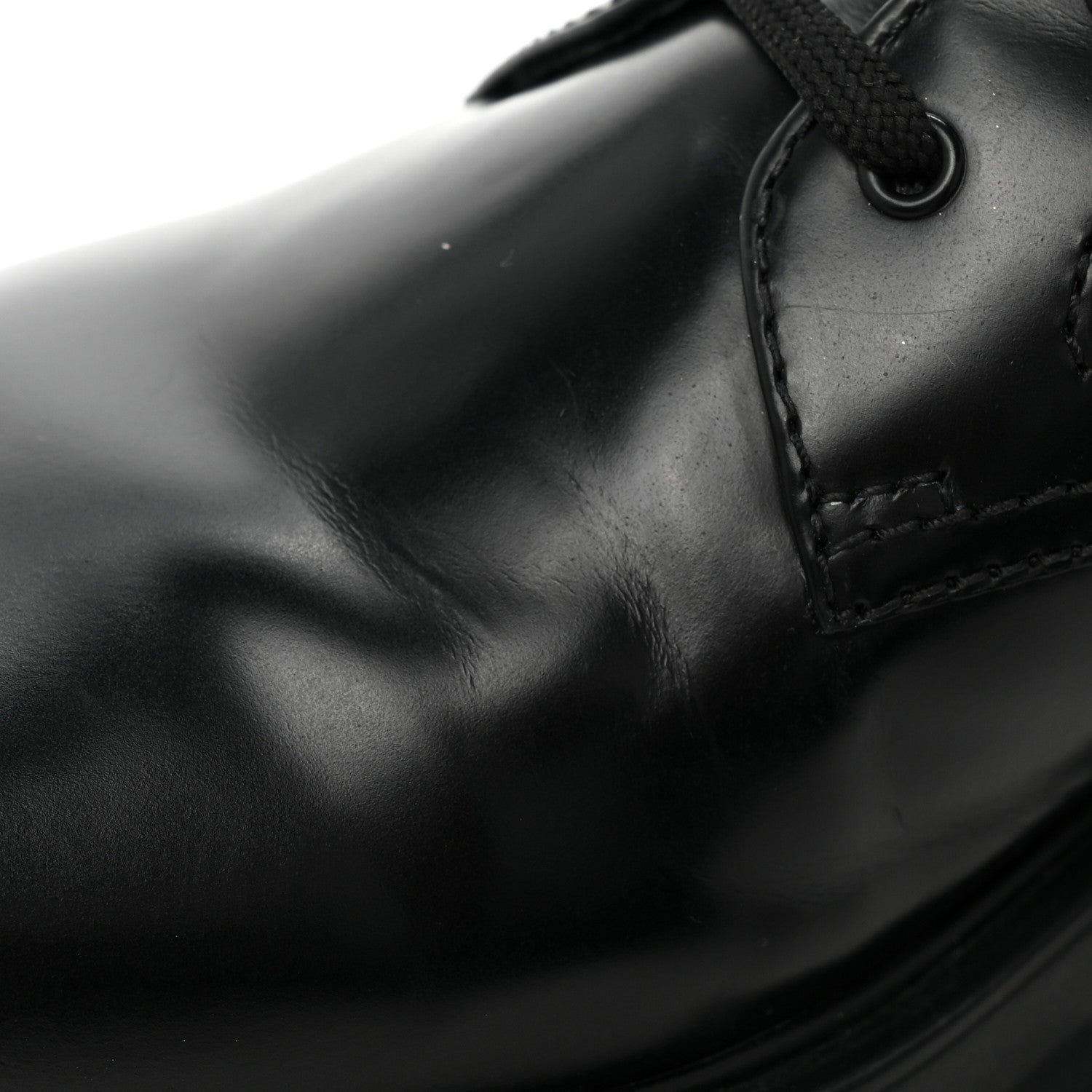 Prada Spazzolato Rois Re-Nylon Metal Triangle Logo Monolith Pouch Pocket 55mm Boots 40.5 Black 13 of 13