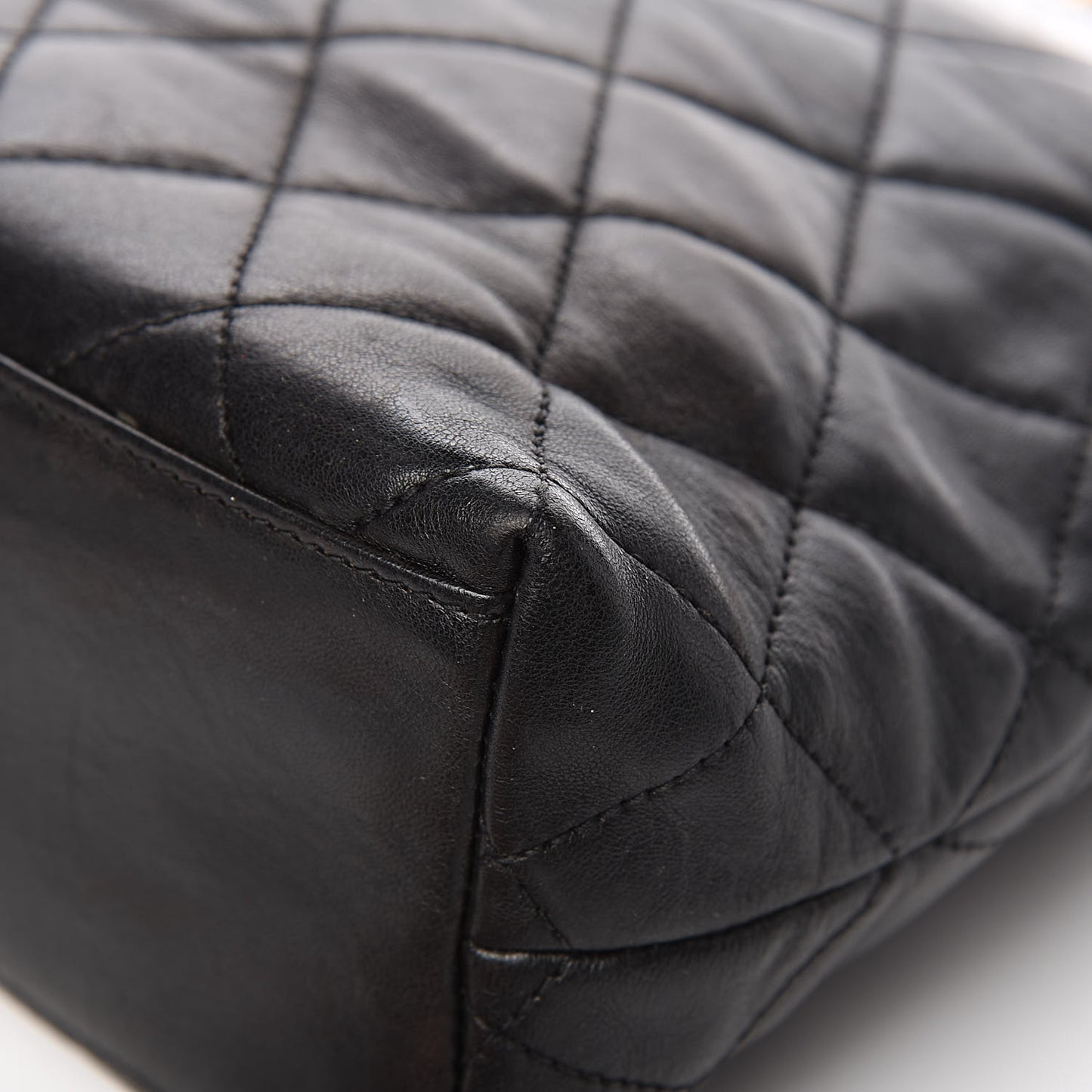 Lambskin Quilted Shoulder Bag Black