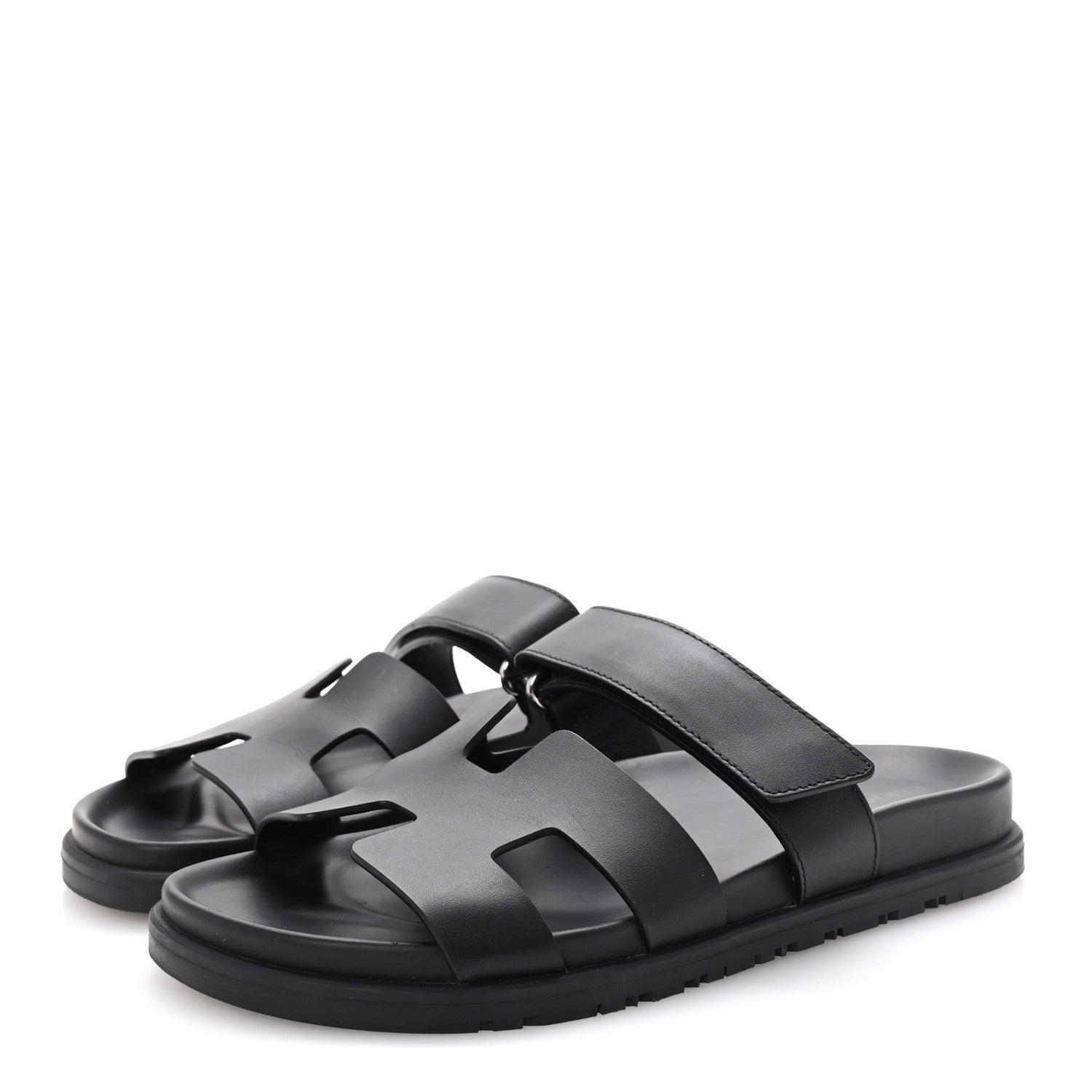 Hermes Calfskin Womens Chypre Sandals 39 Black 4 of 10
