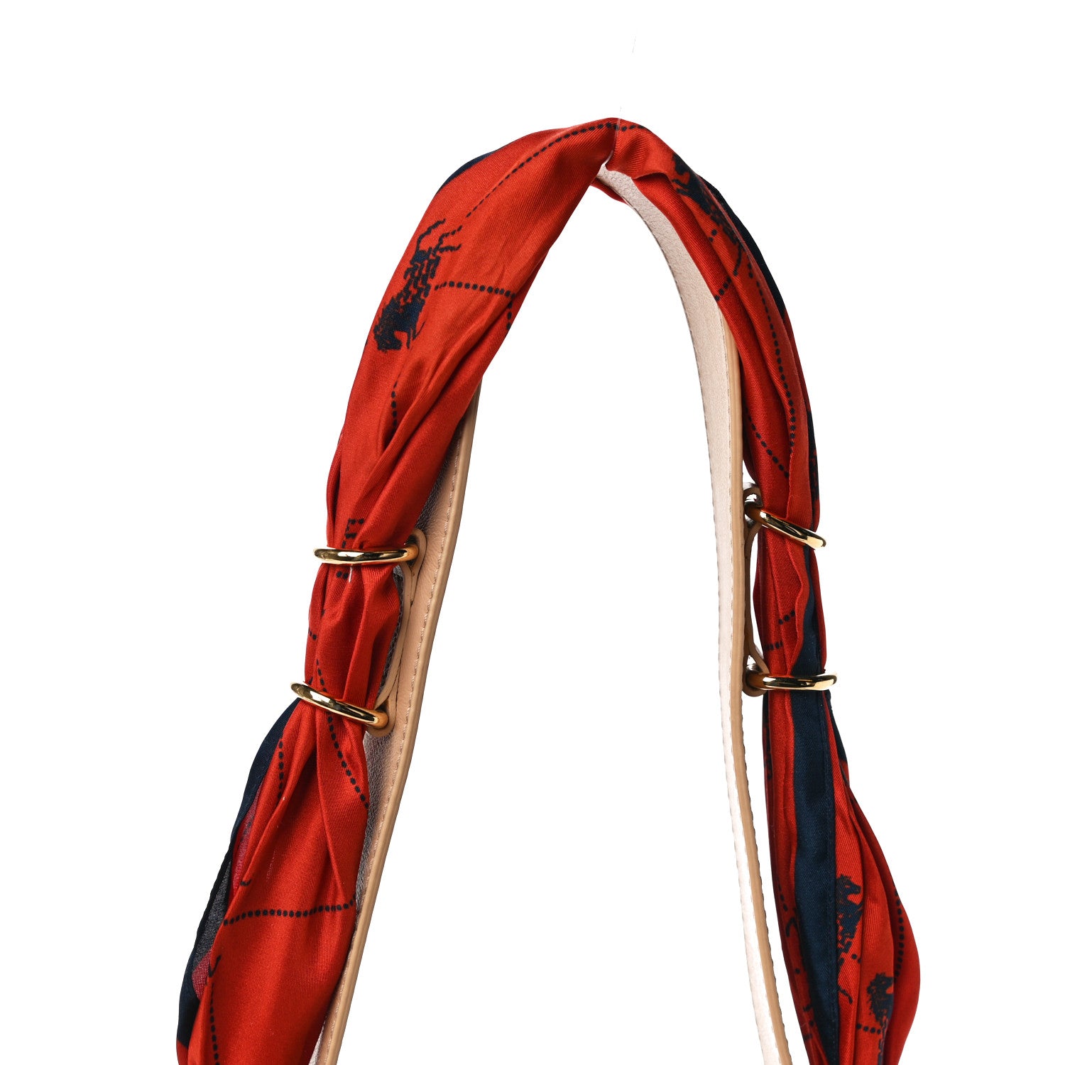 Chloe Calfskin Silk Little Horses Scarf Strap Earthy Red 9 of 10