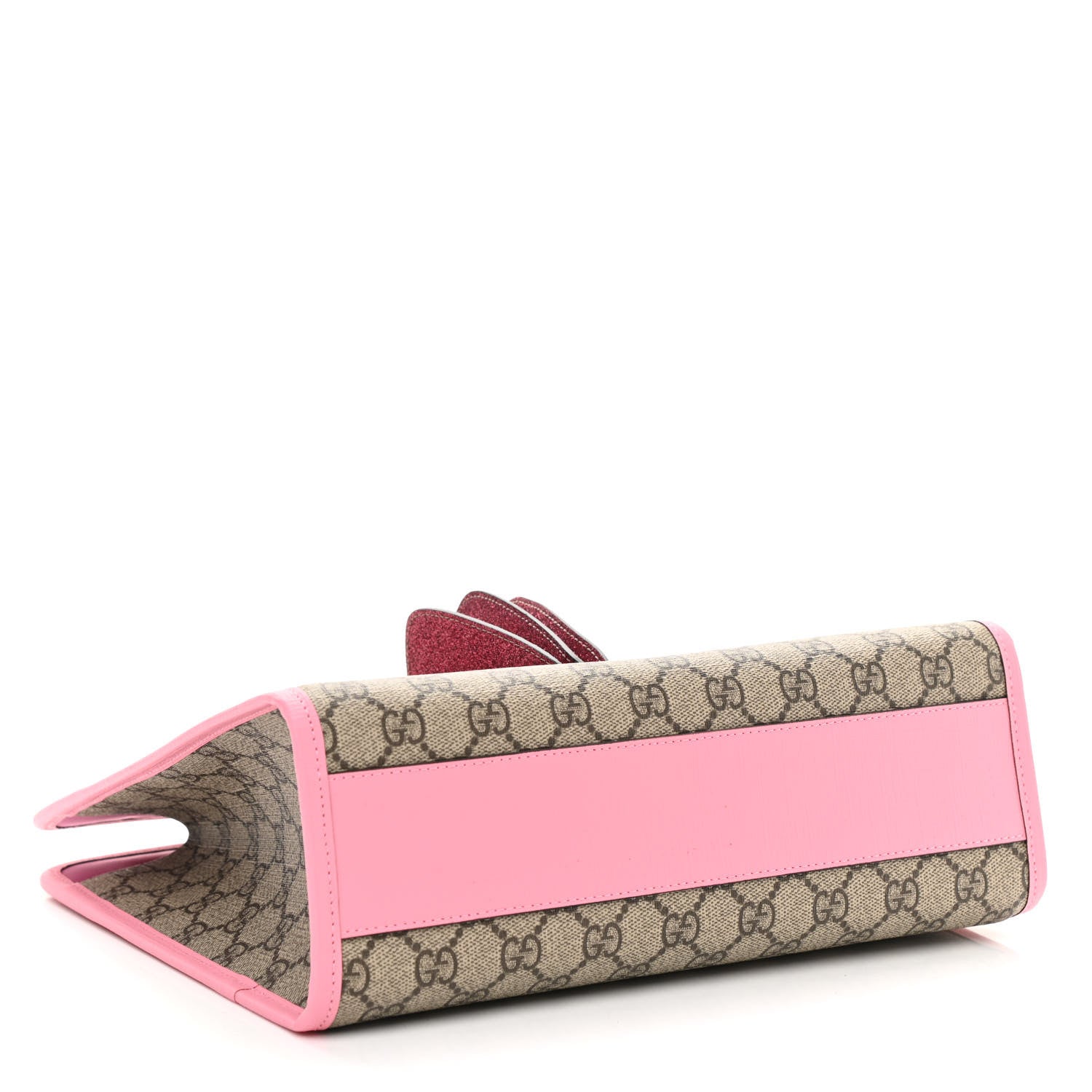 Gucci GG Supreme Monogram 3-D Strawberry Childrens Tote Beige Ebony Lotus Pink Fuxia Emerald 4 of 10