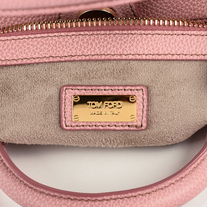 Tom Ford Pebbled Calfskin Small Jennifer Zip Tote Pink 6 of 6