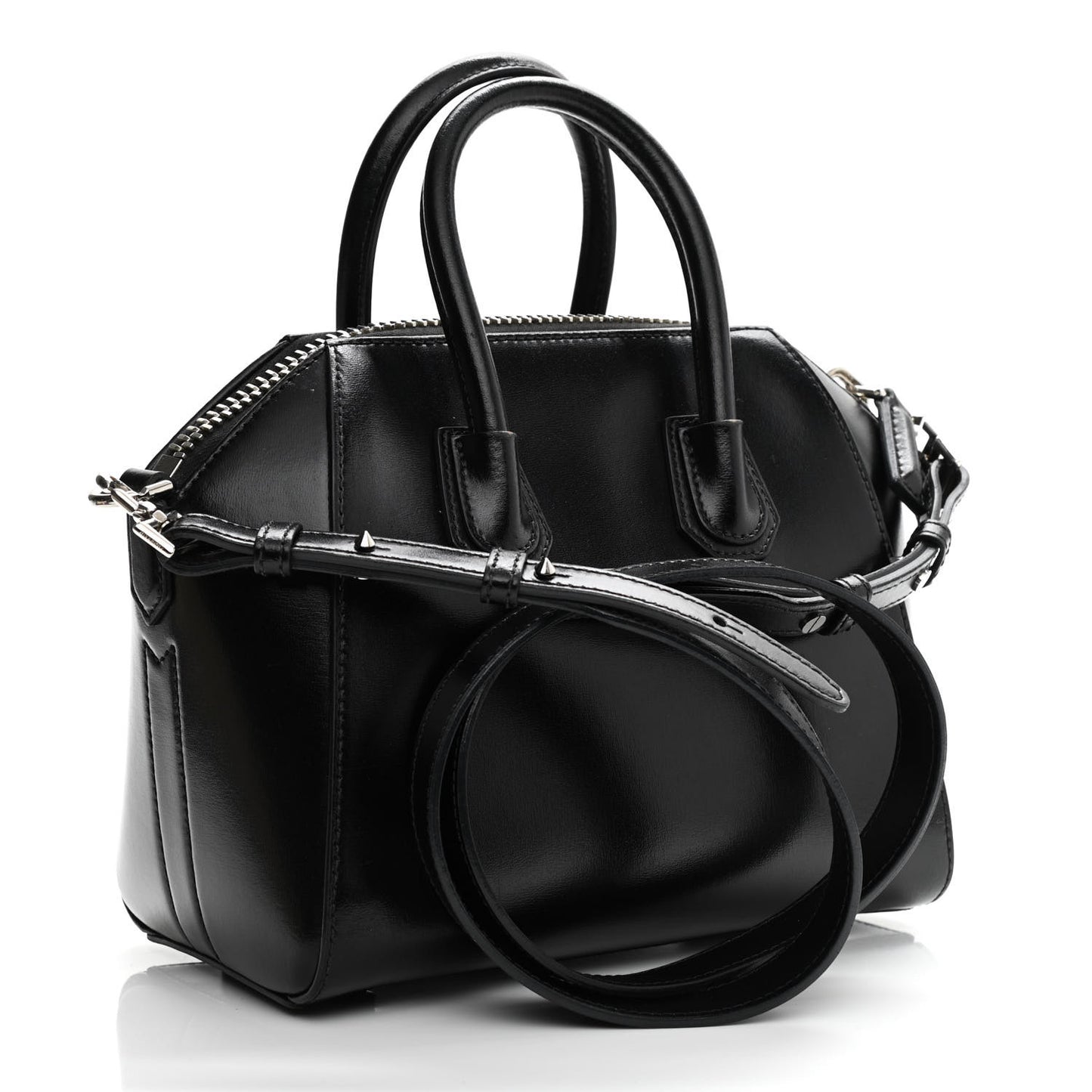 Shiny Lord Calfskin Mini Antigona Black