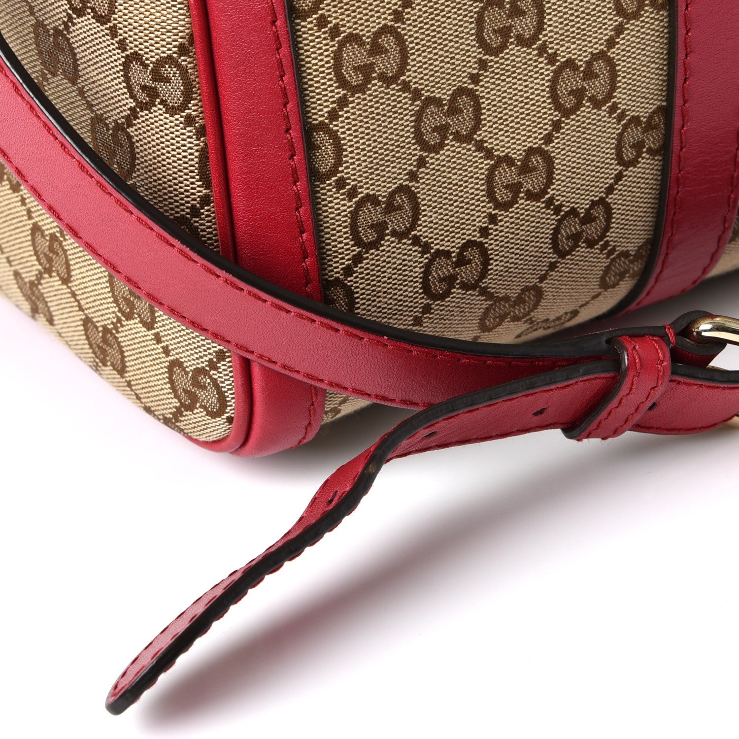 Gucci Monogram Medium Joy Boston Beige Red 9 of 11