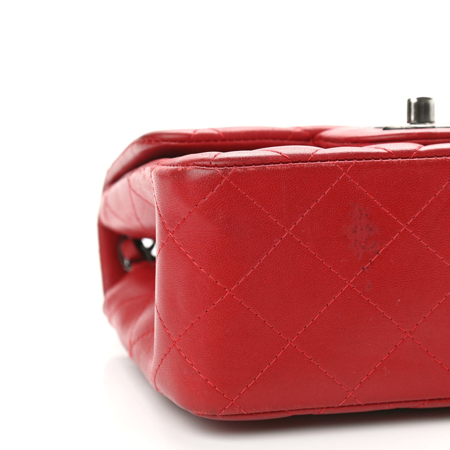 Lambskin Quilted Mini Square Flap Red