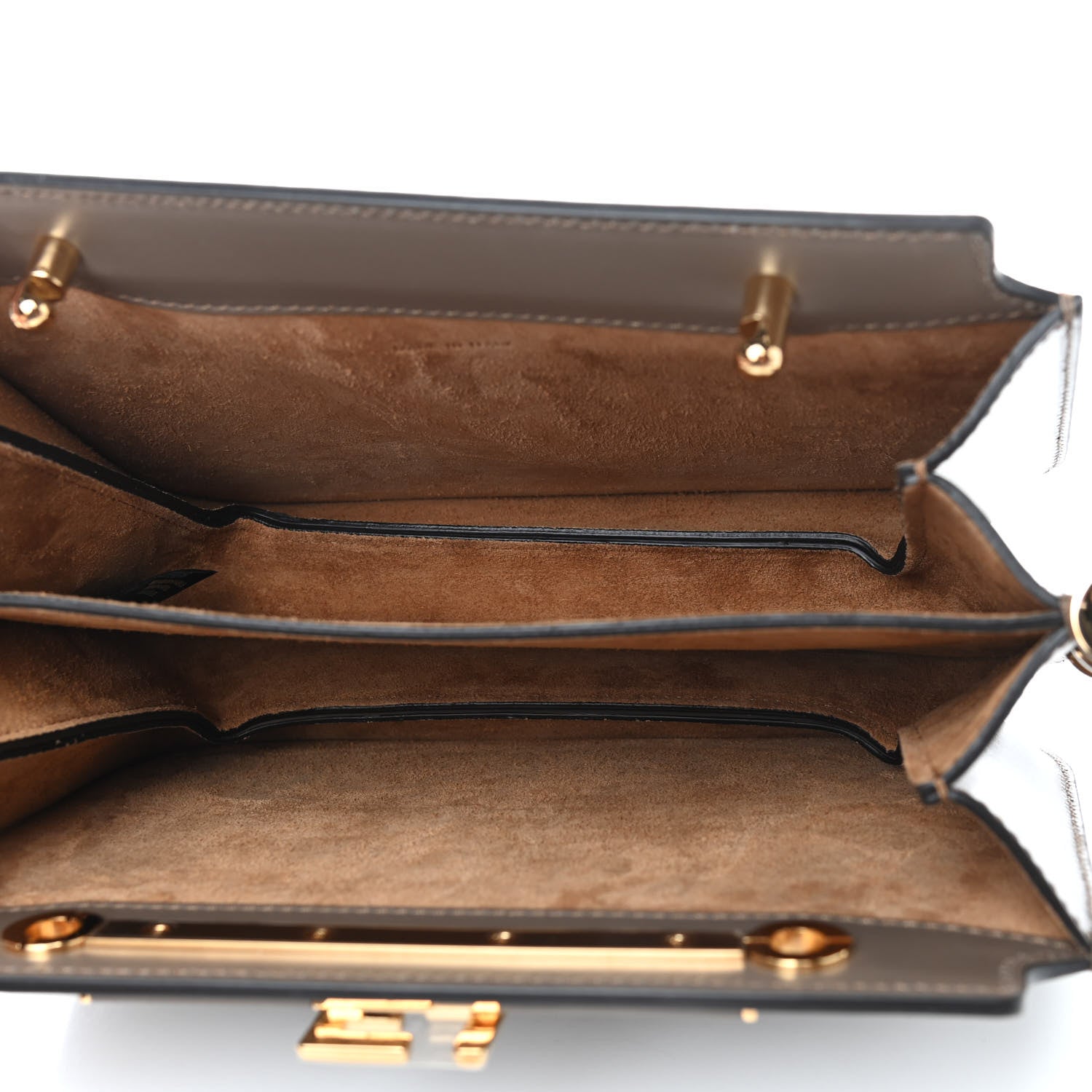 Fendi Vitello King Luxor Fendi Touch Shoulder Bag Tartufo 5 of 9